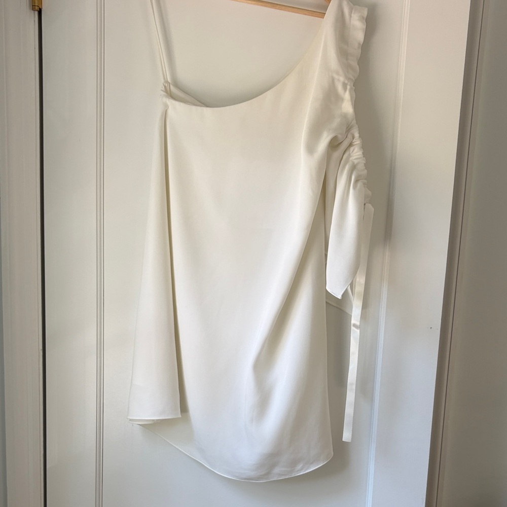Cinq a Sept Elegant One-Shoulder White Dress